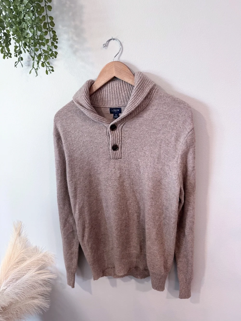 J. Crew Men's Turtleneck Button In Taupe Size Medium